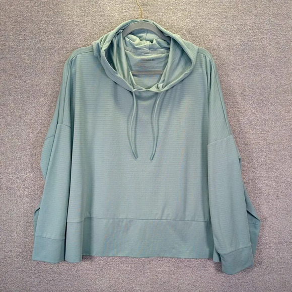 MONDETTA Womens Green Pullover Athletic Performance Drawstring Hoodie Size XXL - Picture 2 of 13